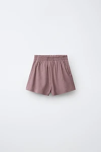 COTTON LINEN BLEND TOP AND SHORTS SET