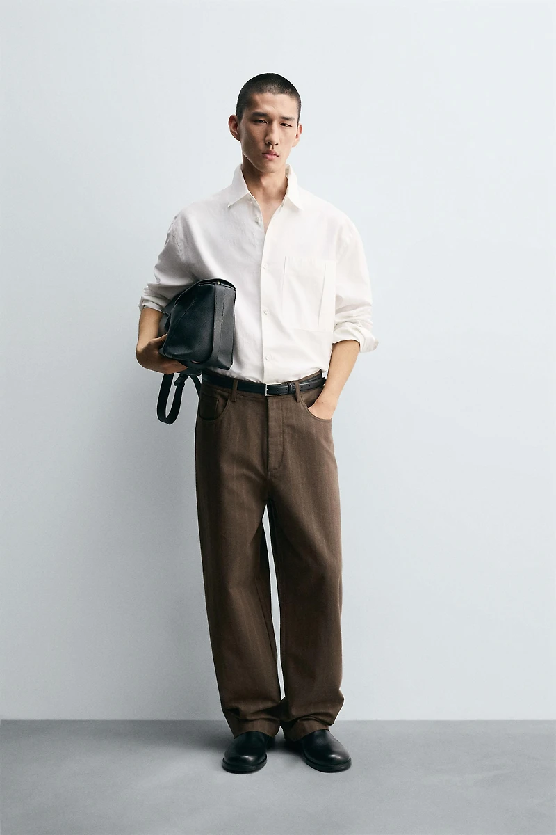 JACQUARD STRIPED BALLOON FIT PANTS