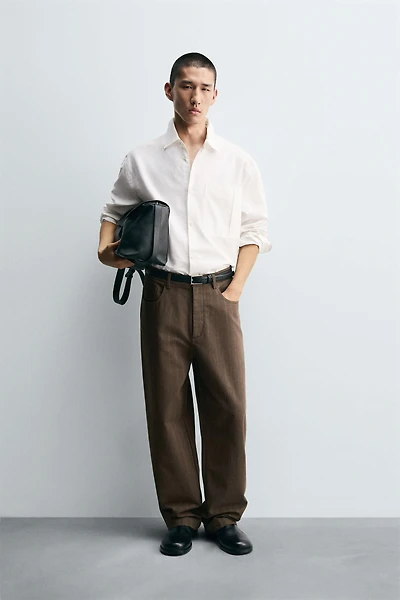 JACQUARD STRIPED BALLOON FIT PANTS