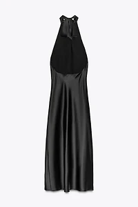 OPEN BACK SATIN MIDI DRESS