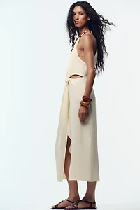 ROBE MIDI AJOURÉE NŒUD