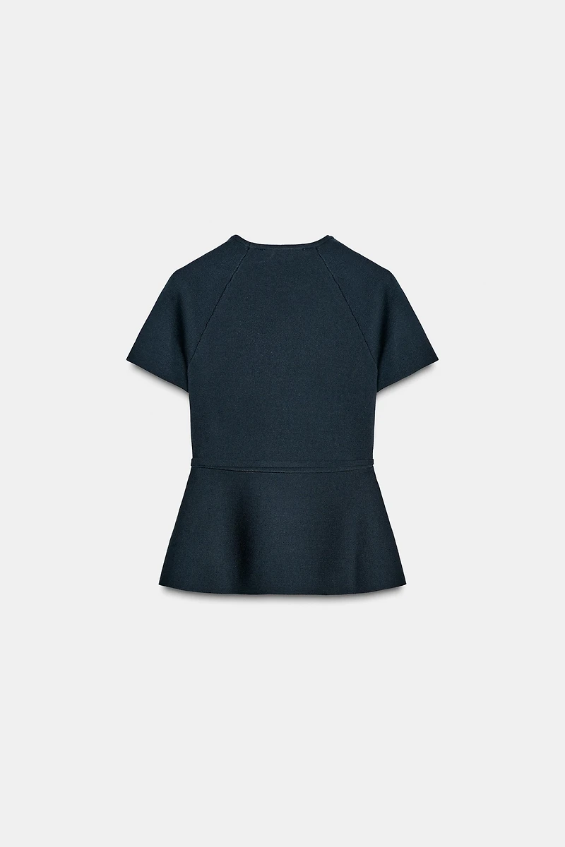 KNIT PEPLUM TOP