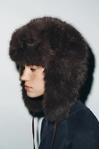 AVIATOR HAT WITH FAUX FUR