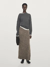 100% cashmere knit midi skirt