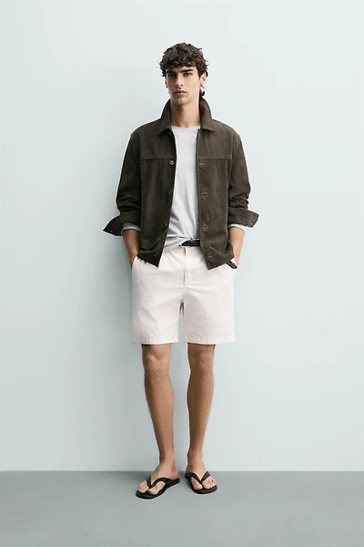 REGULAR FIT SUEDE LEATHER JACKET