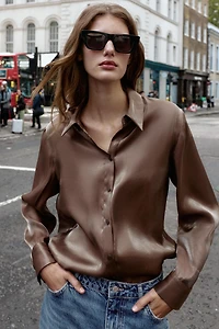 IRIDESCENT FLOWY SHIRT