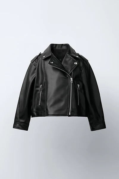 FAUX LEATHER BIKER JACKET
