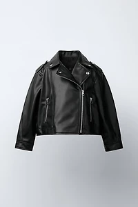 FAUX LEATHER BIKER JACKET