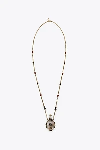 METAL FLOWER BOTTLE NECKLACE