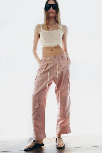ZW COLLECTION EMBROIDERED CROPPED TOP