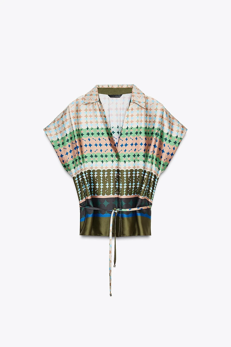 CHEMISE SATINÉE IMPRIMÉE