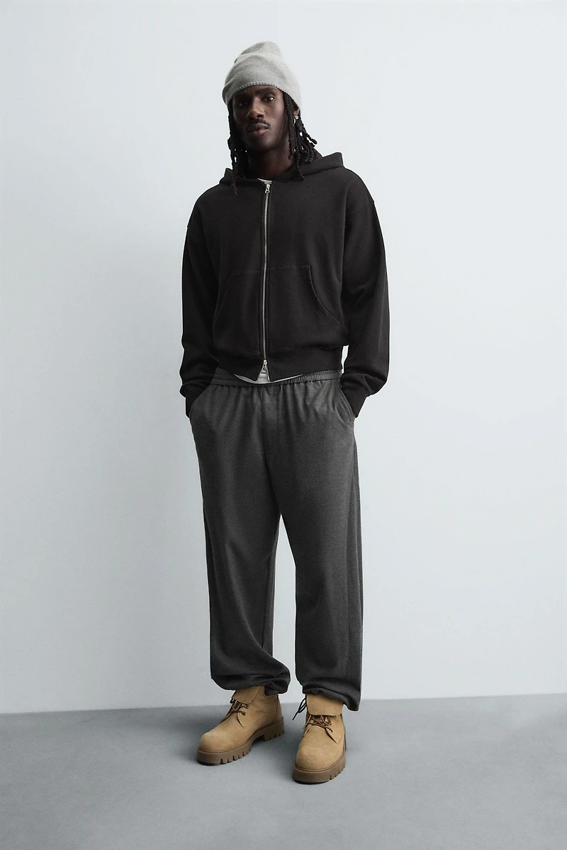RELAXED FIT TEXTURED PANTS