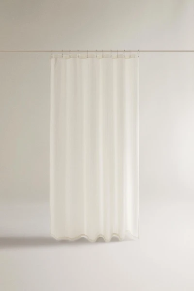JACQUARD LINEN SHOWER CURTAIN