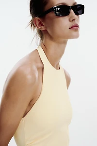 DRAPED HALTER DRESS