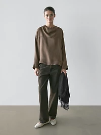 Flowing shirt with draped detail
