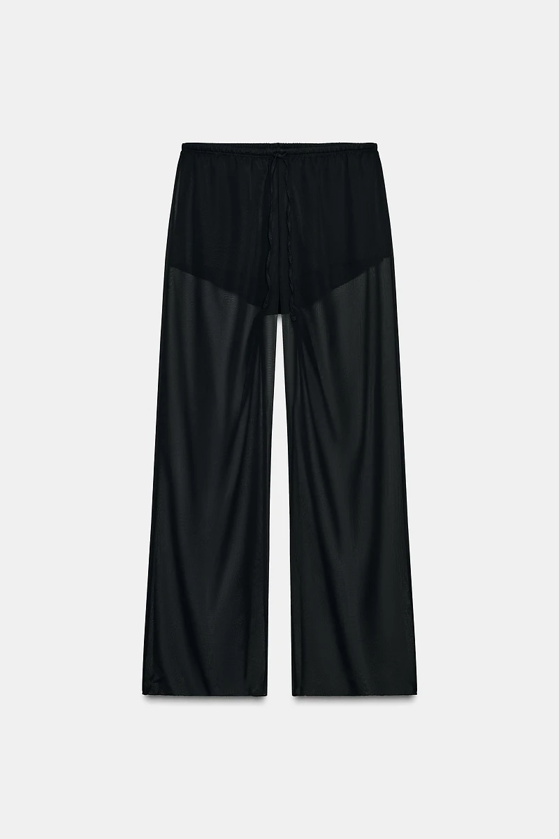 PANTALON FLUIDE SEMI-TRANSPARENT