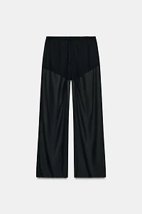 PANTALON FLUIDE SEMI-TRANSPARENT