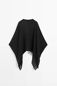 100% linen cape with tie details