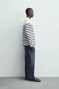 RELAXED FIT STRIPED JACQUARD T-SHIRT