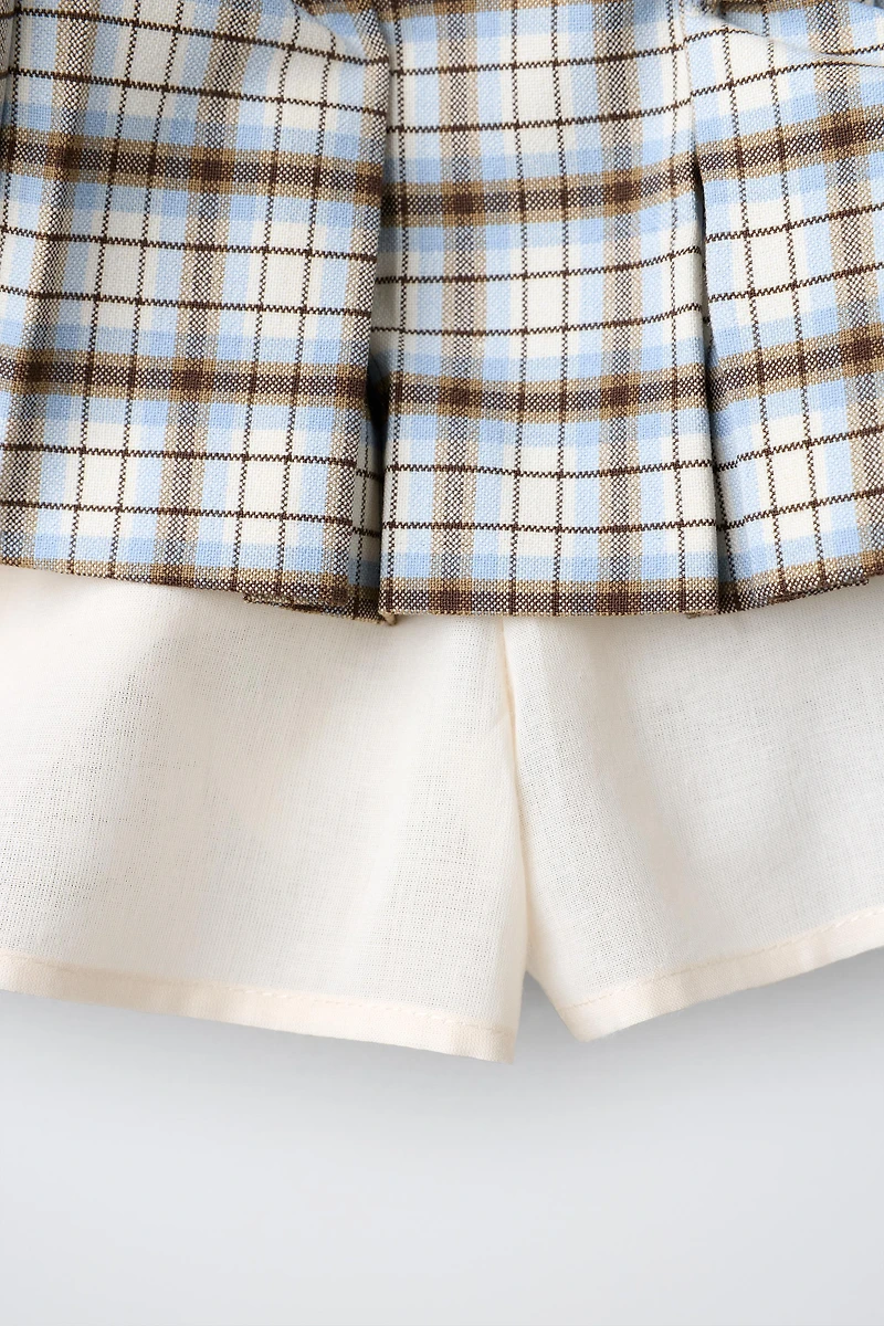 PLAID PLEATED SKORT