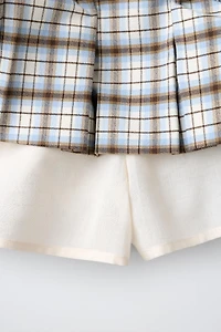PLAID PLEATED SKORT