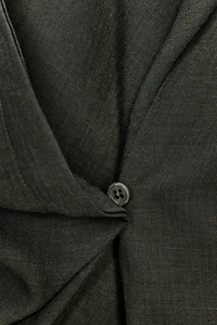 ASYMMETRIC WRAP WOOL BLEND TOP ZW COLLECTION