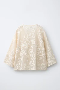 KIMONO À FLEURS BRODÉES