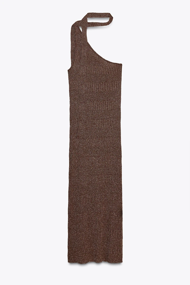ASYMMETRIC SCARF MIDI DRESS
