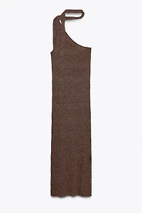 ASYMMETRIC SCARF MIDI DRESS