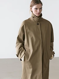 Trench oversize doublure à carreaux