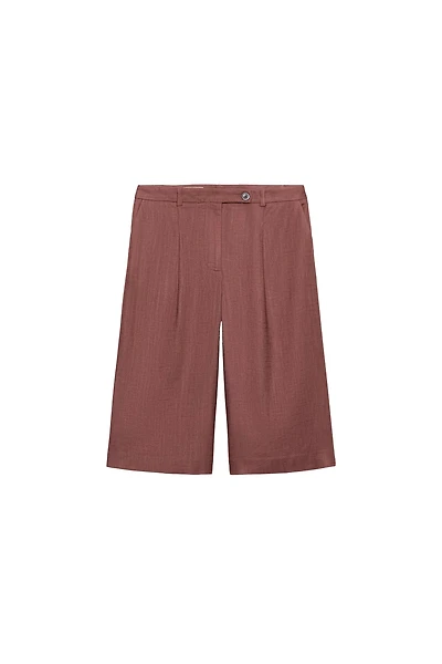 LONG LINEN BLEND SHORTS