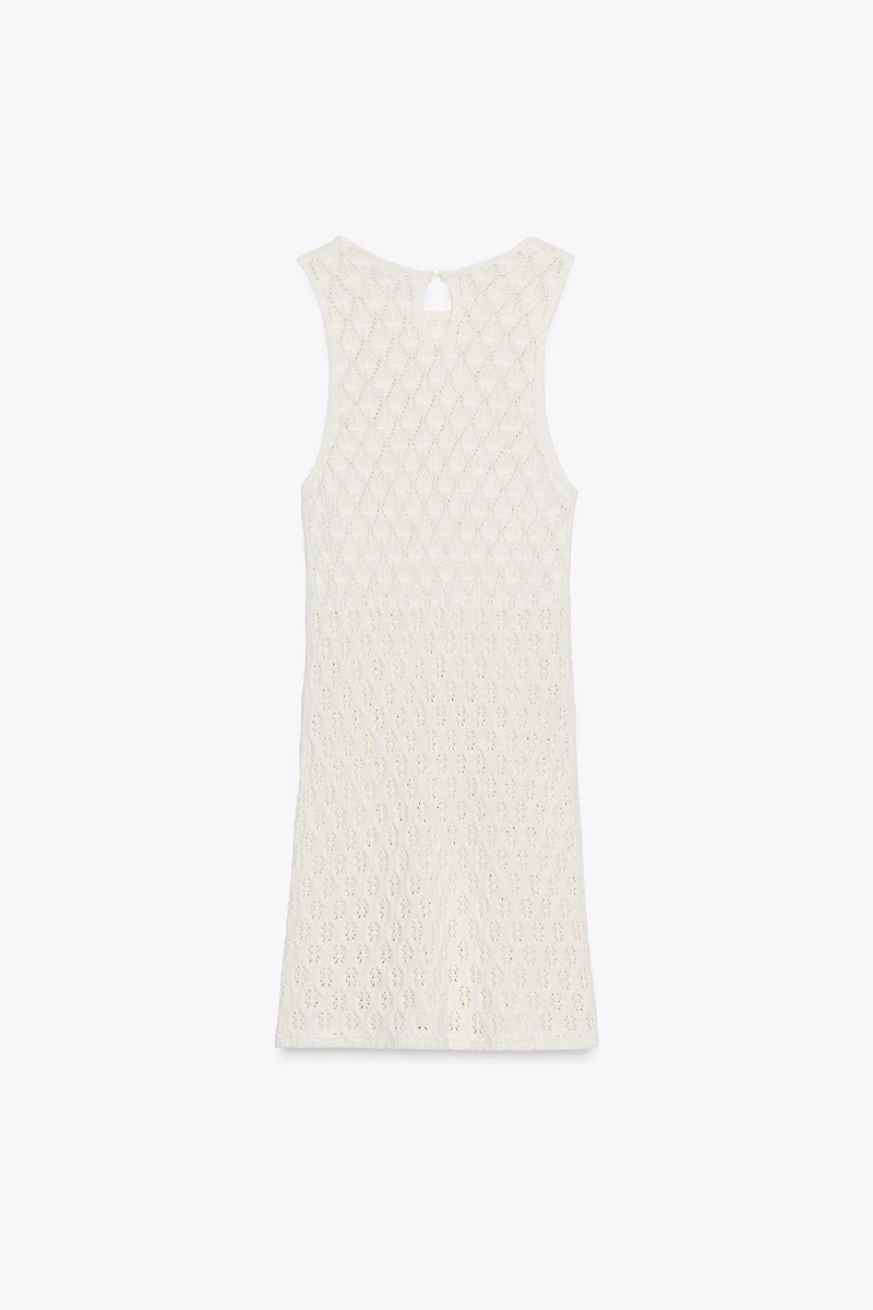 CUTWORK HALTER SHORT DRESS
