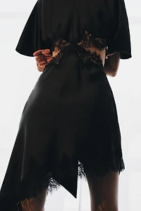 SATIN EFFECT LACE DRESS ZW COLLECTION