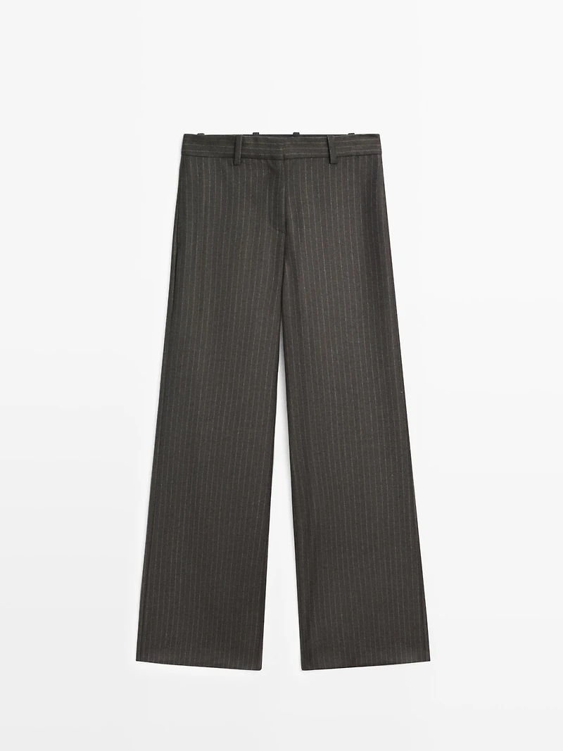 Wool pinstripe trousers