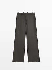 Wool pinstripe trousers