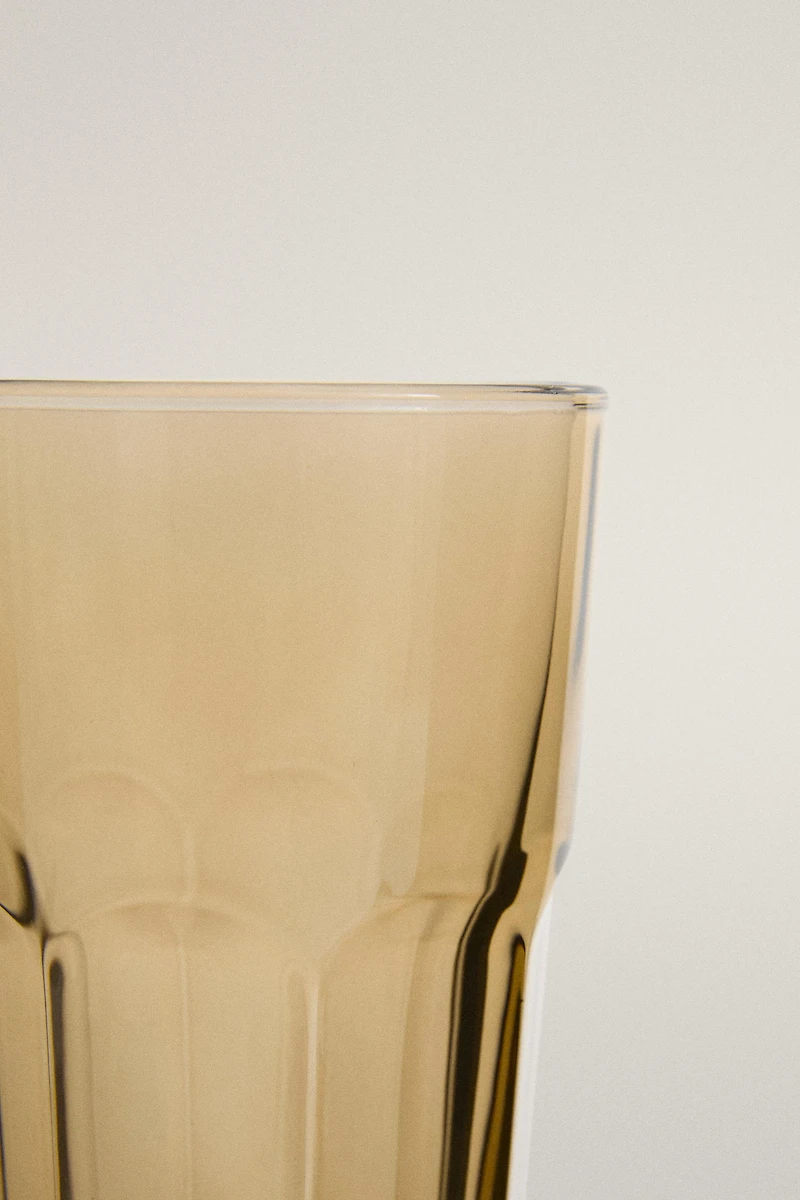 FACETED RAISED DESIGN GLASS SOFT DRINK TUMBLER