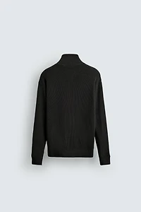 PURL KNIT ZIP-UP CARDIGAN