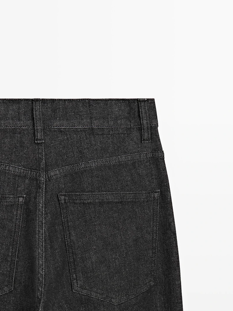 High-waist straight-leg jeans