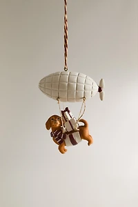 DOG HOT AIR BALLOON CHRISTMAS TREE ORNAMENT