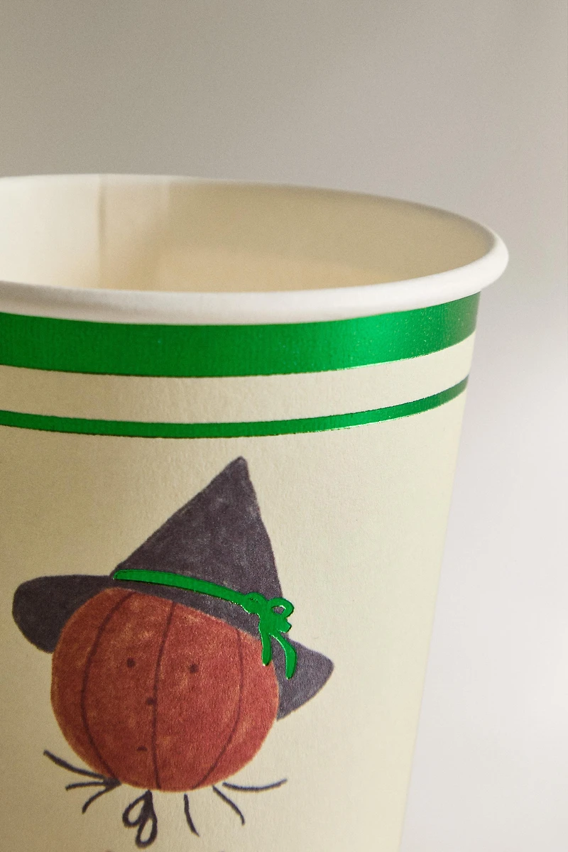 LOT DE 12 VERRES EN PAPIER POUR ENFANTS HALLOWEEN