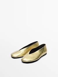 Ballerines cuir métallisé