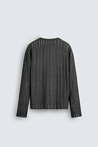 T-SHIRT EN MAILLE AJOURÉE
