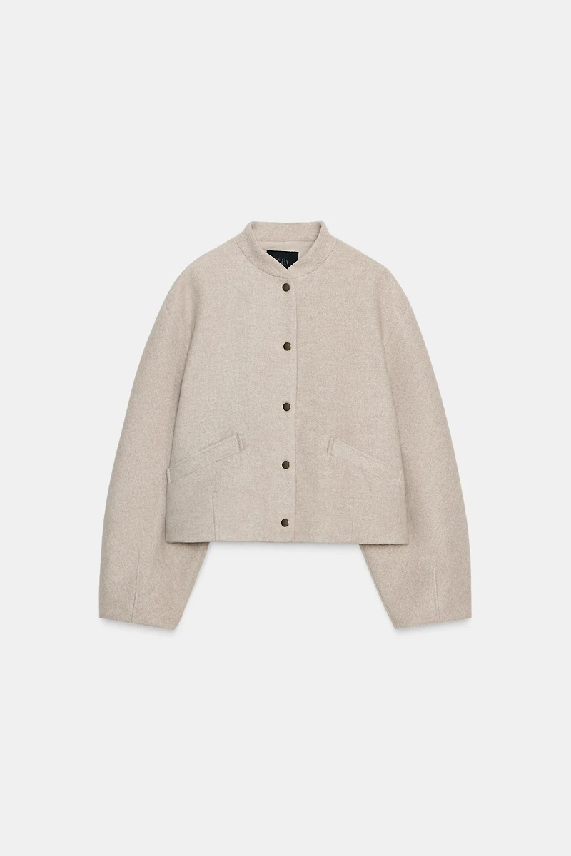 SOFT BOMBER WITH ELASTIC HEM