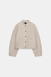 SOFT BOMBER WITH ELASTIC HEM