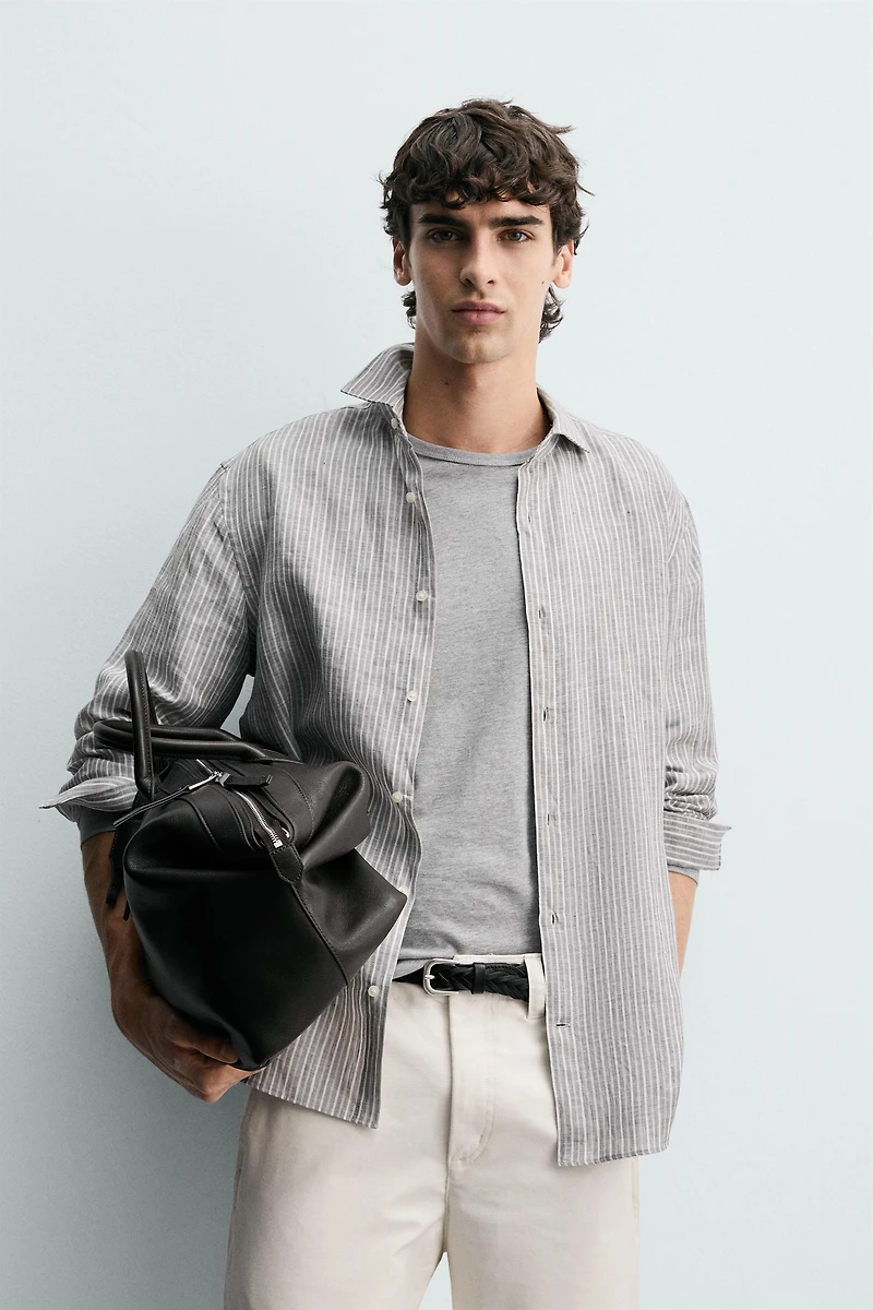 100% LINEN STRIPED SHIRT