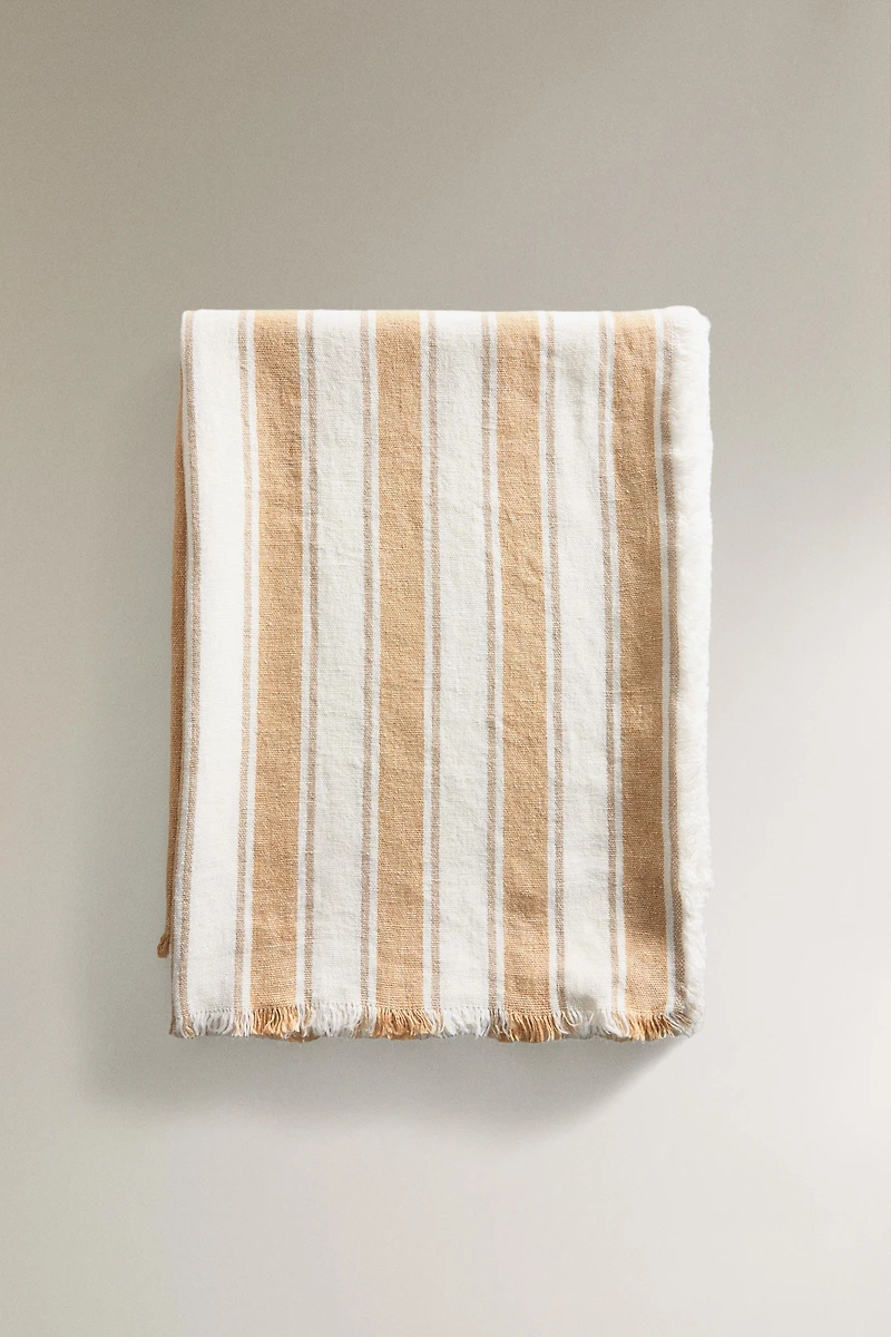 STRIPED LINEN BLANKET