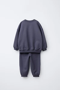 JOGGING SET SWEATSHIRT AND PANTS EMBROIDERED TEXT