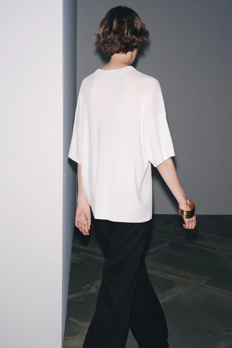 TOP OVERSIZE EN MAILLE UNIE