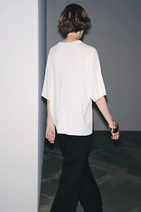 TOP OVERSIZE EN MAILLE UNIE