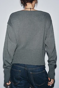 BOAT NECK KNIT SWEATER